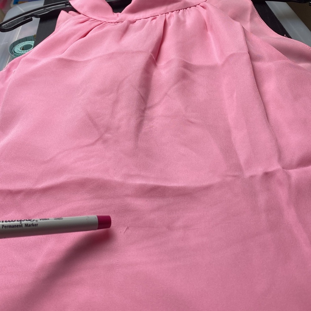 Alice + Olivia Kinsley Gathered Silk Halter Top XL Pink ***READ - Picture 8 of 14